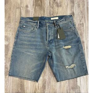 All Saints Allsaints Mens Distressed Switch Buttonfly Jean Shorts Sz 32
